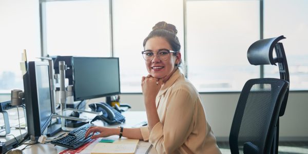 The office is her happy place.